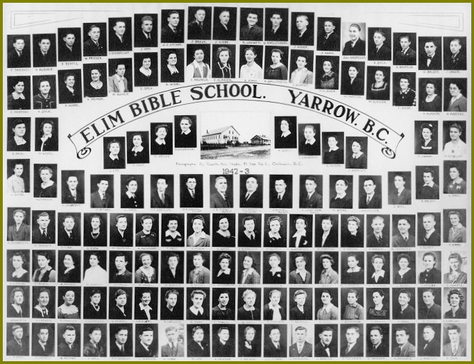 Yarrow Elim Bible School 1942-43