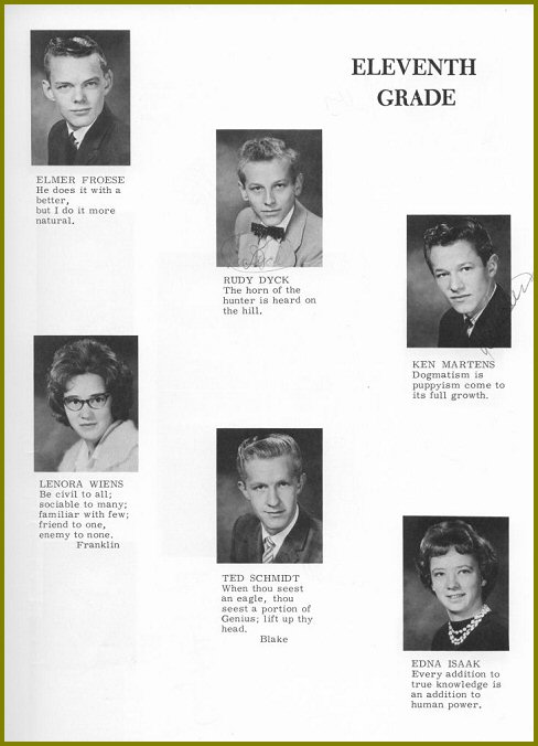 Sharon Mennonite Collegiate Grade Eleven Class of 1964