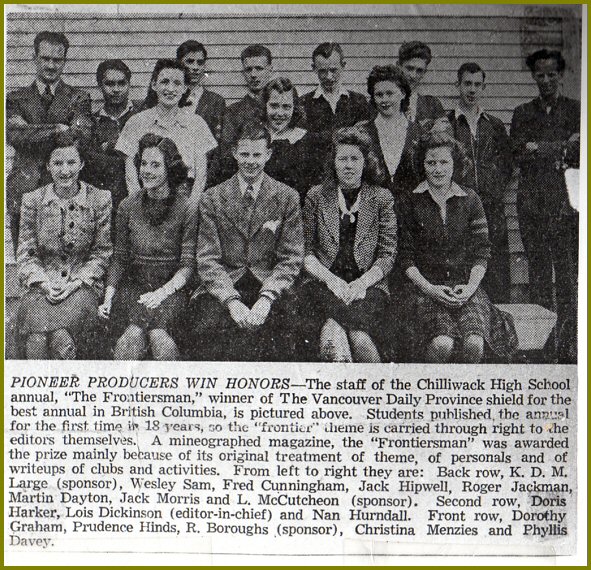 Chilliwack High School Frontiersman Annual Staff - 1942