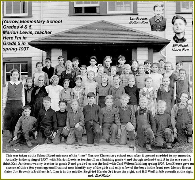 Yarrow Elementary - Grades 4 & 5 - Marion Lewis, Teacher, 1937