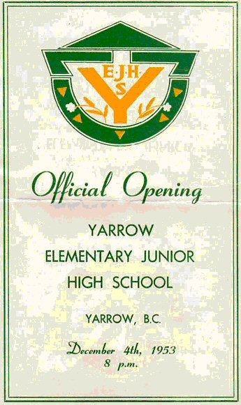 Program Cover: Yarrow Elementary Junior High School