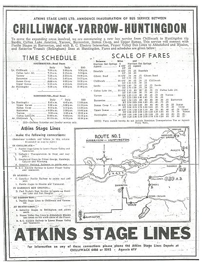 Atkins Stage Lines Schedule